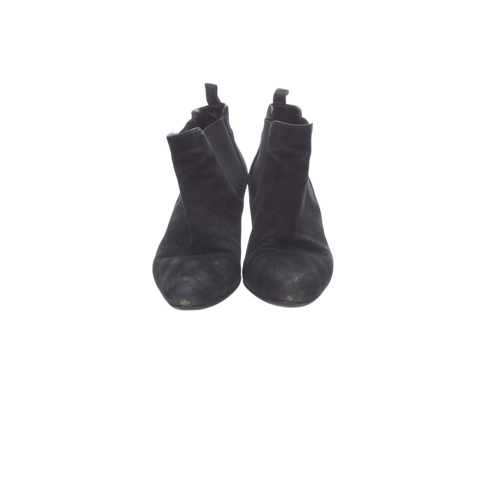 Gucci Suede Chelsea Boots Womens 8.5 Black Good Block Heel Pointed Toe Ankle - Picture 4 of 6